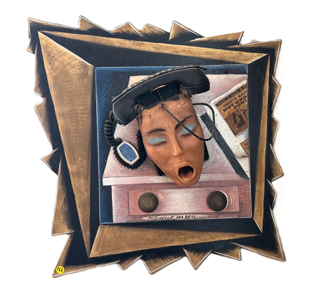 ARNIE CHARNICK MIXED MEDIA ON WOOD, "MICHELLE MA BELL BY ", 24" X 24" (1 of 3)