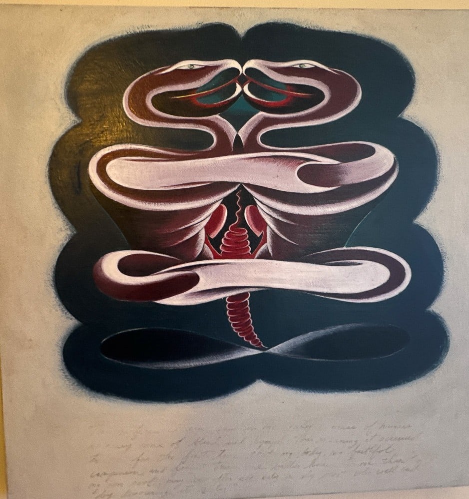 ARNIE CHARNICK SIGNED AND INSCRIBED PRINT OF 2 SNAKES 16" x 16" (1 of 4)