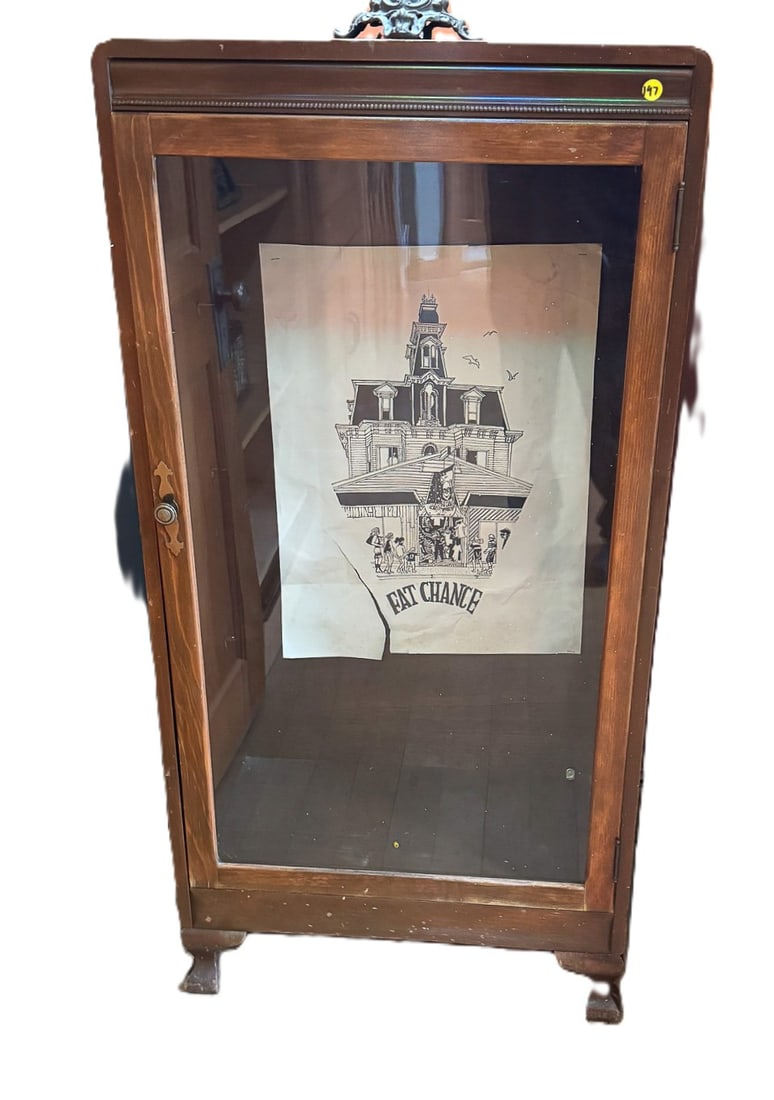 OAK CABINET, 24" X 13" X 49" (1 of 3)