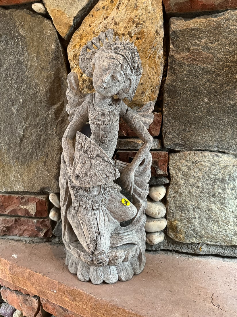 CARVED WOOD RELIGIOUS FIGURE, 19" X 8" X 8" (1 of 5)