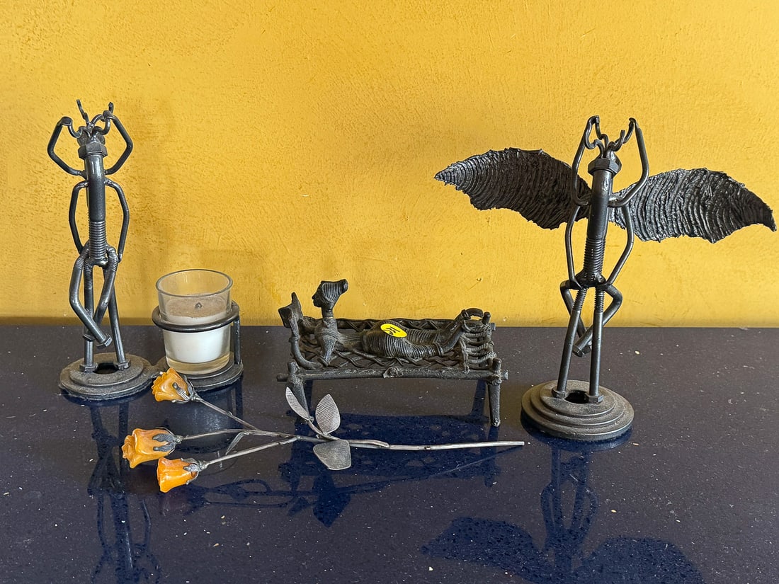 2 SMALL BRONZE SCULPTURES, 9" X 4" X 6" AND 9" X 3" (1 of 6)
