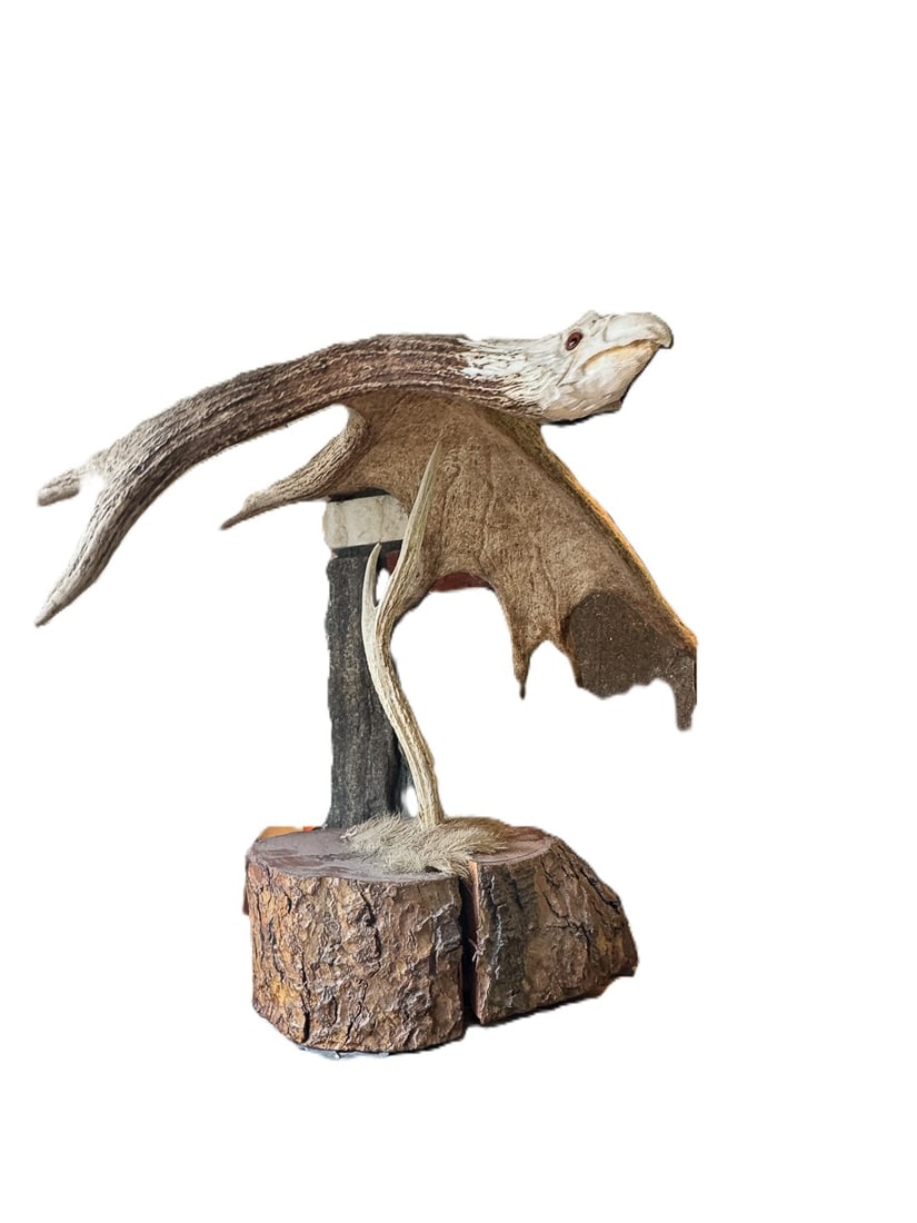 MOOSE ANTLERS CARVED AS AN EAGLE, 24" X 18" X 16" (1 of 6)