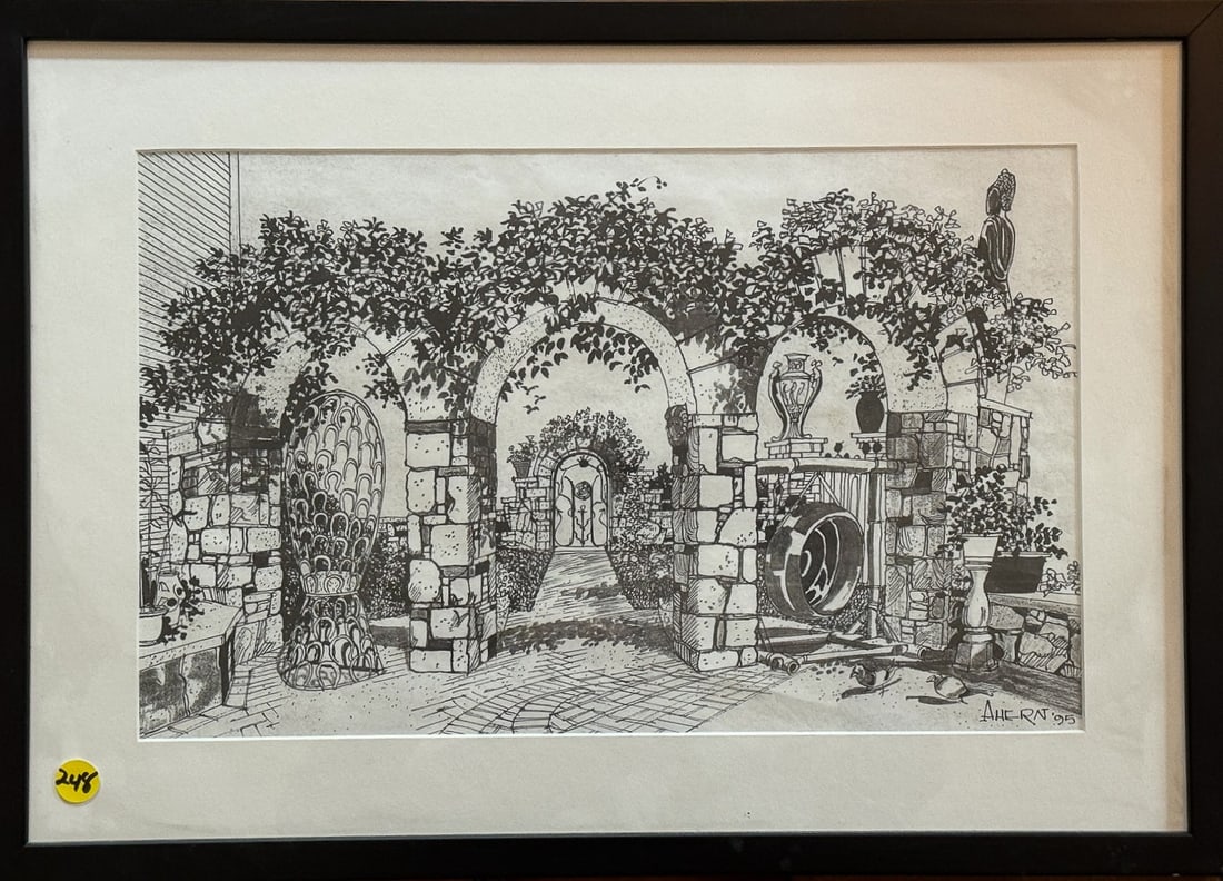 RICH AHERN PEN AND INK OF 12 CENTER STREET 18"X 16" (1 of 5)