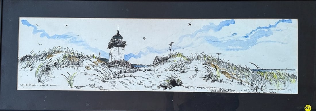 RICH AHERN WATERCOLOR OF LONG POINT CAPE COD 8"X28" (1 of 9)