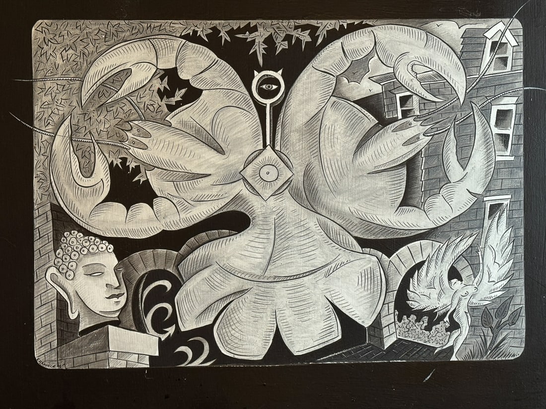 ARNIE CHARNICK MIXED MEDIA ON BOARD 1996 18"X 26" (1 of 4)