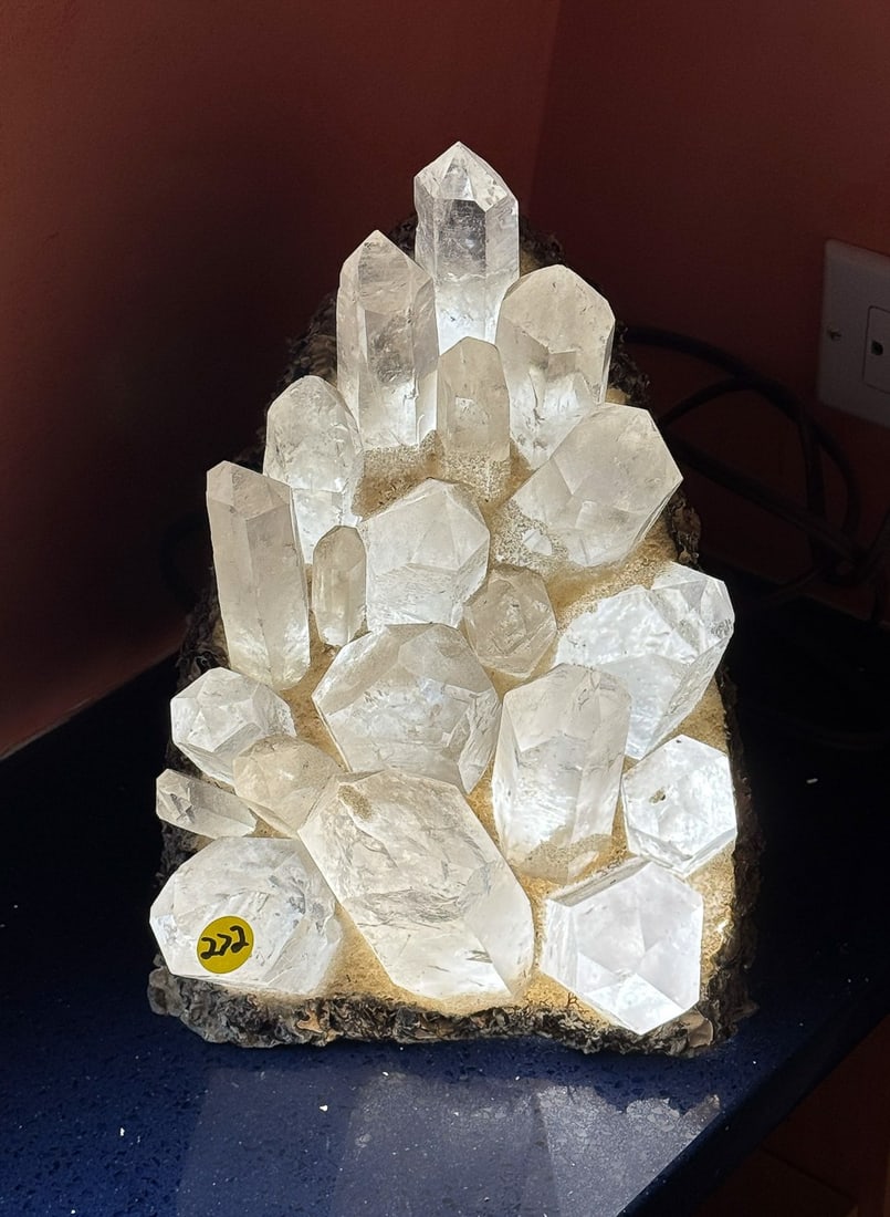 CRYSTAL SPECIMEN LAMP, 9" X 9" X 12" (1 of 3)