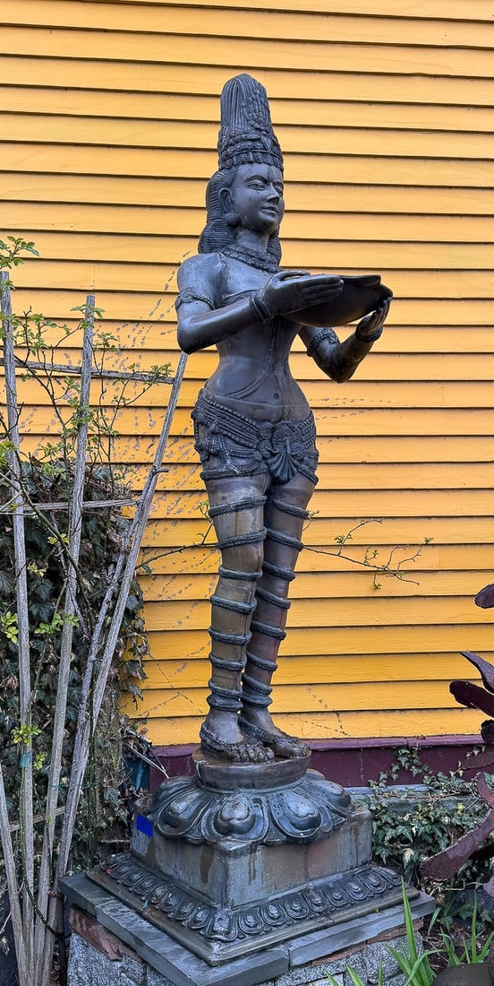 LARGE BRONZE SHIVA, 23" X 23" X 82": LARGE BRONZE SHIVA, 23" X 23" X 82"