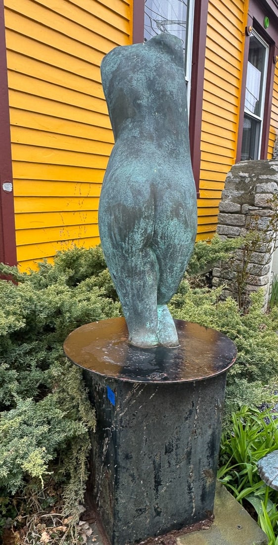 RICHARD PEPITONE FEMALE TORSO FROM BEHIND, 15" X 12" X 38": RICHARD PEPITONE FEMALE TORSO FROM BEHIND, 15" X 12" X 38"