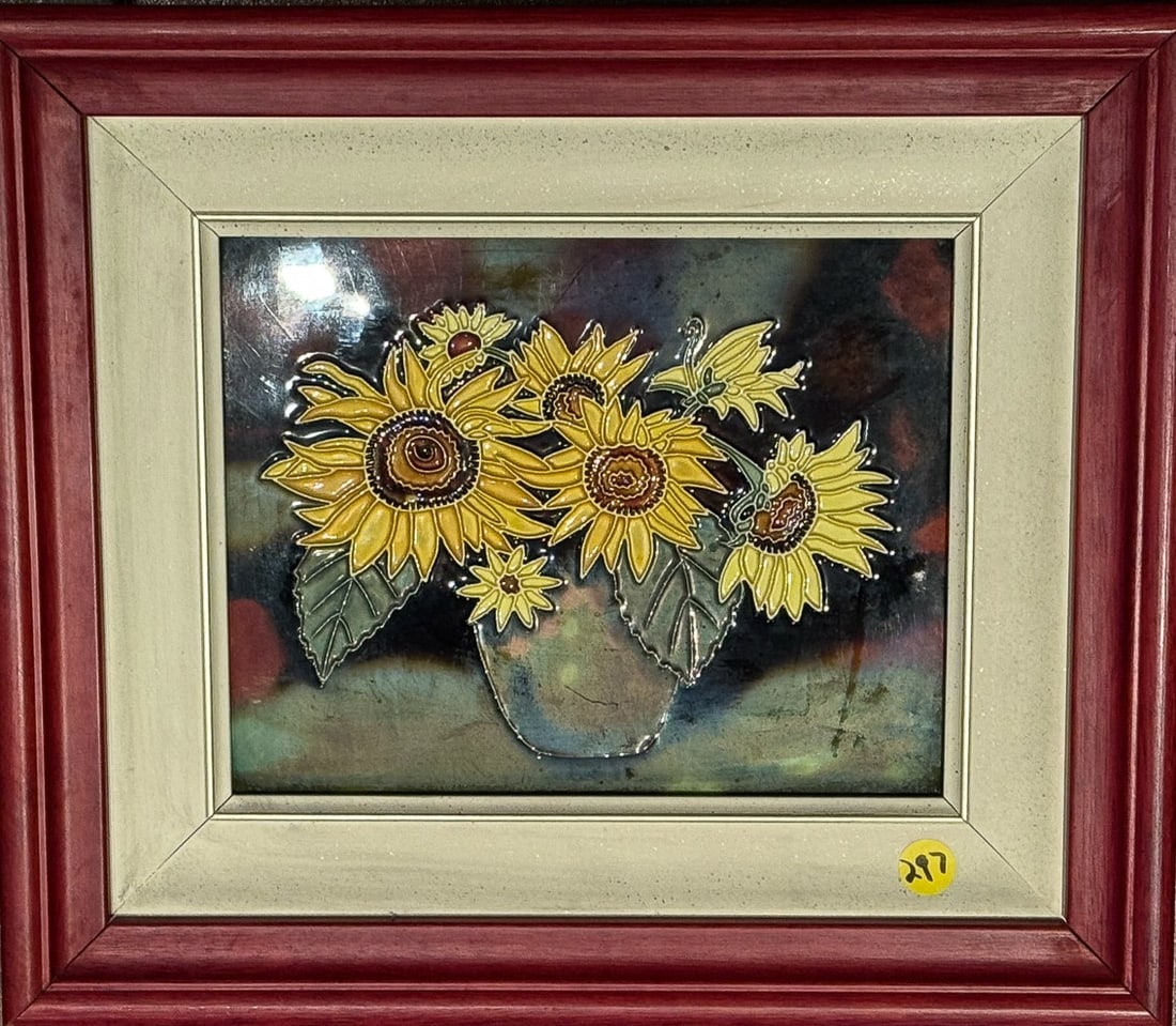 ENAMEL FLOWERS 14" X 10": ENAMEL FLOWERS 14" X 10"