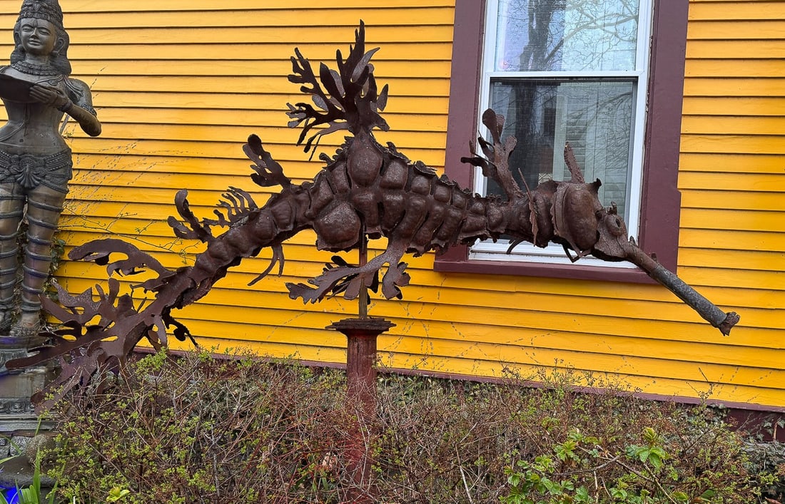 GIANT WROUGHT IRON SEA DRAGON MOSQUITO, 120" X 76" X 40" (1 of 6)