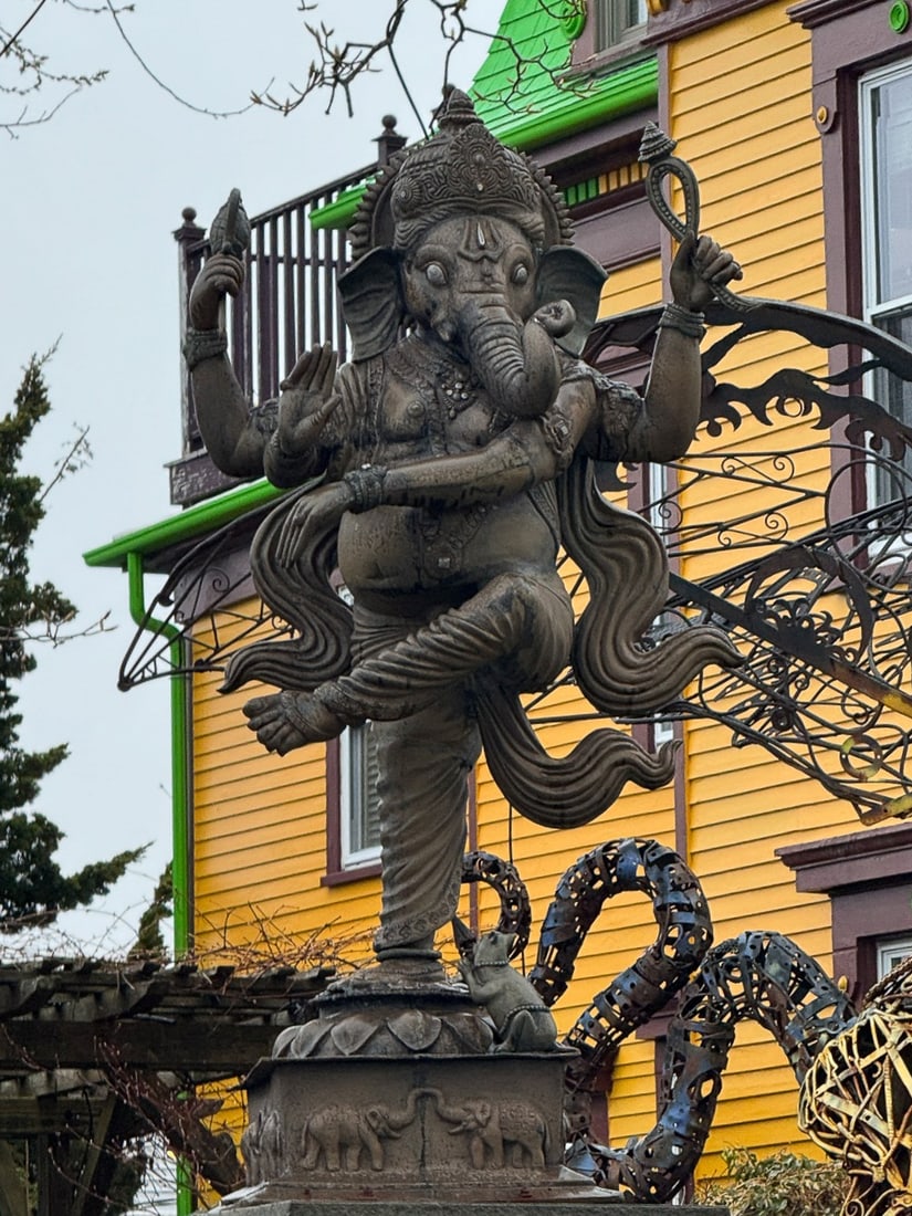 BRONZE SHIVA STANDING ON ONE LEG, 80" X 35" X 30" (1 of 7)