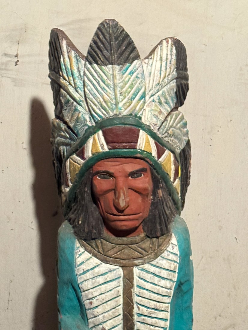 20TH C. CIGAR STORE INDIAN, 40" TALL - 2