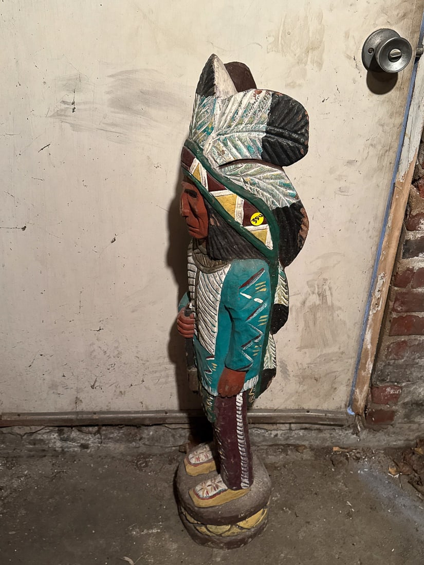 20TH C. CIGAR STORE INDIAN, 40" TALL - 5