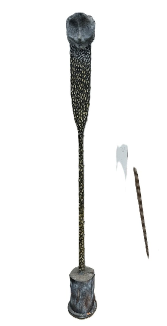 RICHARD PEPITONE SCULPTURE ON OAR, 8" X 8" X 75": RICHARD PEPITONE SCULPTURE ON OAR, 8" X 8" X 75"