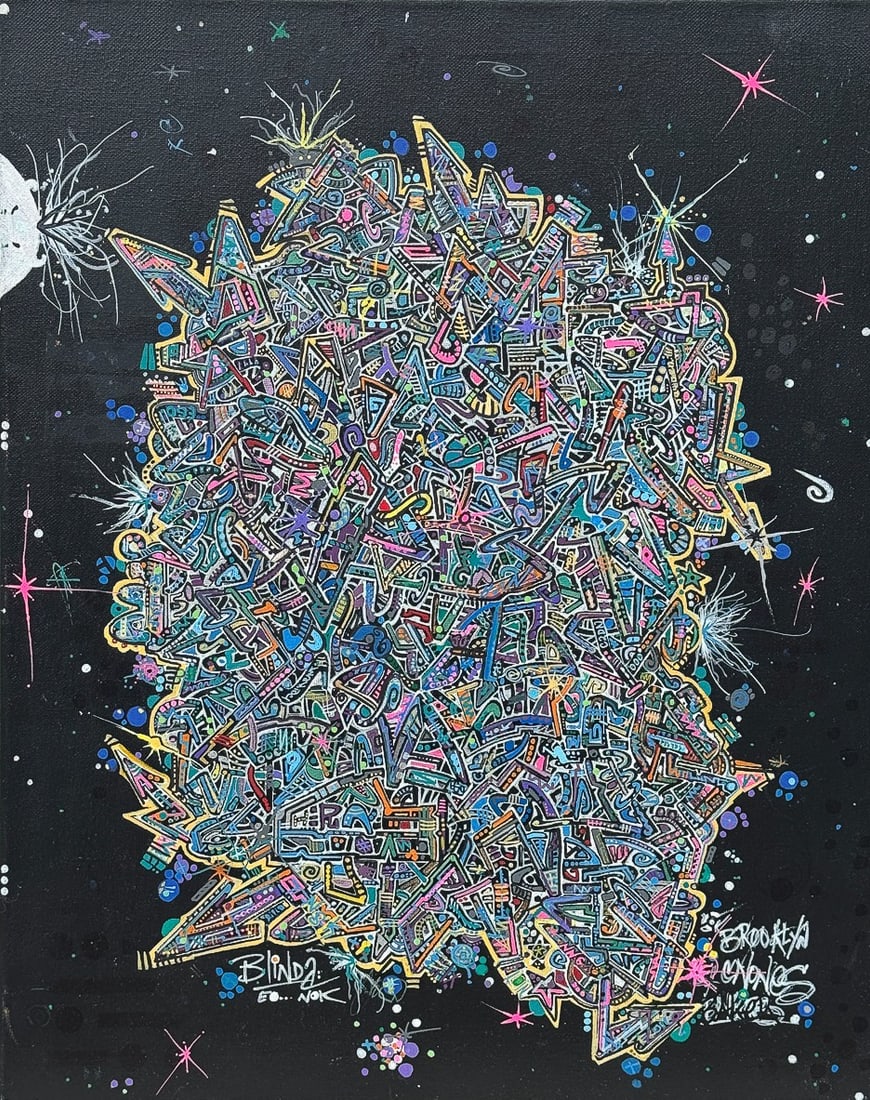 BROOKLYN GRAFFITI ART PAINTING BLINDA, BROOKLYN NONES, SAKER. 16" X 20" (1 of 8)
