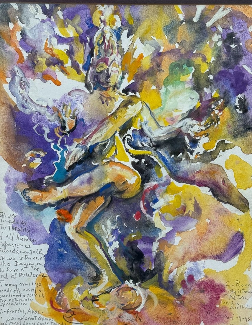 ROBERT GASOI WATERCOLOR ON PAPER, 21" X 17.5" FRAMED AND 14" X 10.5" SIGHT: ROBERT GASOI WATERCOLOR ON PAPER, 21" X 17.5" FRAMED AND 14" X 10.5" SIGHT
