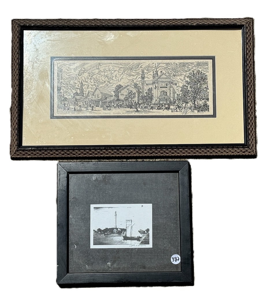 2 SIGNED PRINTS OF PROVINCETOWN, JOHN GREGORY AND RICH AHERN. 14" X 11.5" AND 10" X 9.25" (1 of 7)