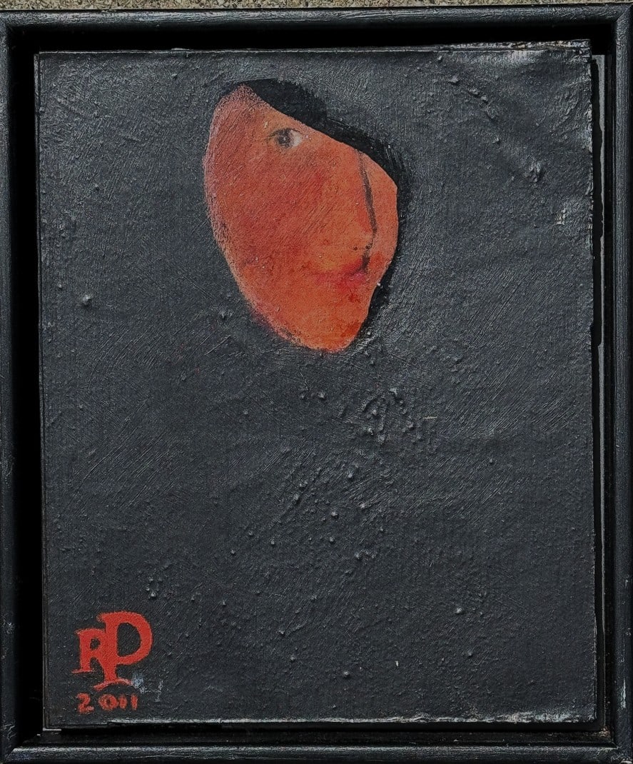 RICHARD PEPITONE OIL ON BOARD "SHY GIRL", 9.5" X 8": RICHARD PEPITONE OIL ON BOARD "SHY GIRL", 9.5" X 8"