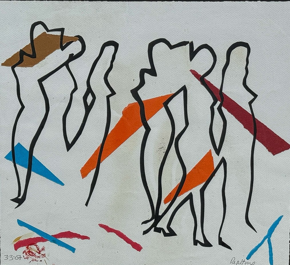 RICHARD PEPITONE "LES FEMMES DANS PLEIN AIR #2" 19.5" X 21": RICHARD PEPITONE "LES FEMMES DANS PLEIN AIR #2" 19.5" X 21"