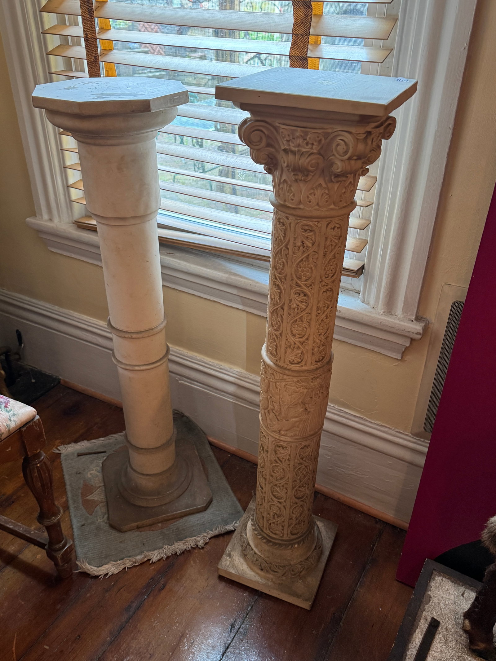 3 COMPOSITE PEDESTALS 38" X 10", 30" X 9.5", 40" X 9" (1 of 5)