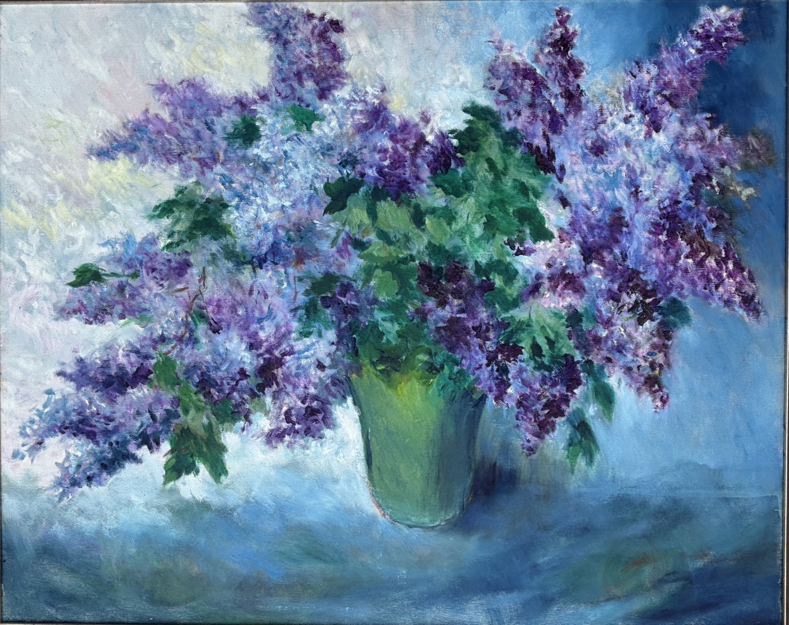 FRANK MILBY, OIL ON CANVAS OF FLOWERS, 26" X 32", 23.5" X 30": FRANK MILBY, OIL ON CANVAS OF FLOWERS, 26" X 32", 23.5" X 30"