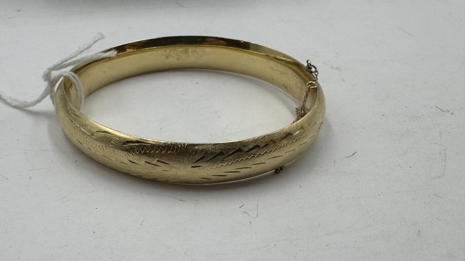 14K GOLD HAND CHASED BANGLE 13.5 GRAM BRACELET - 2