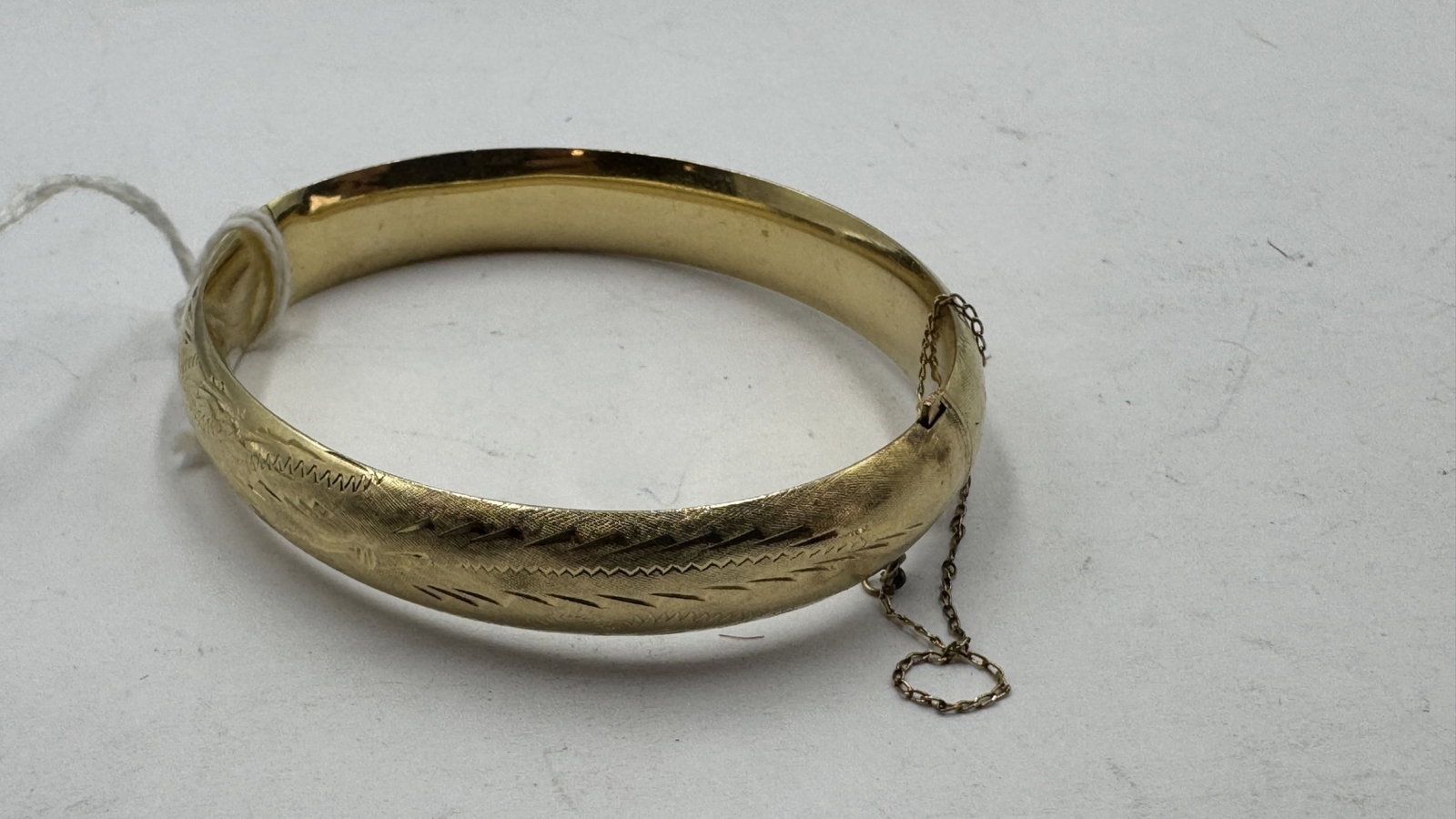 14K GOLD HAND CHASED BANGLE 13.5 GRAM BRACELET - 4