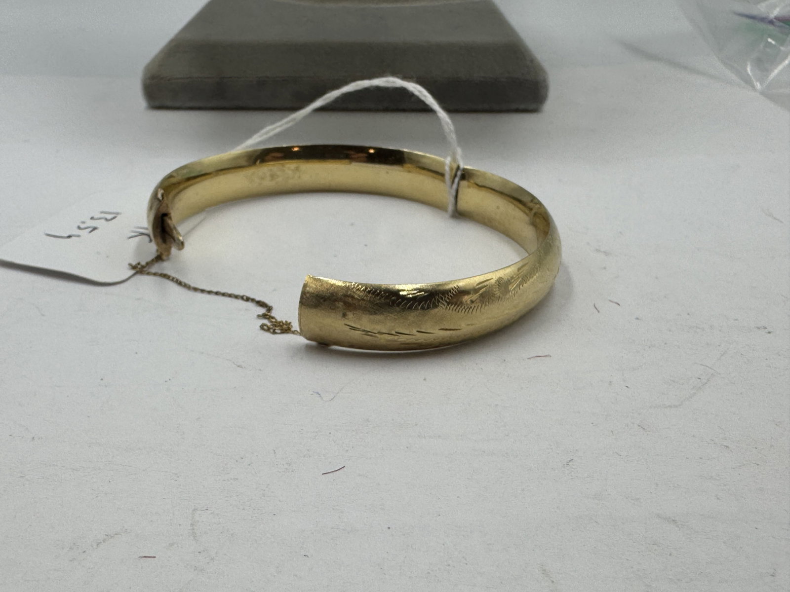 14K GOLD HAND CHASED BANGLE 13.5 GRAM BRACELET - 5