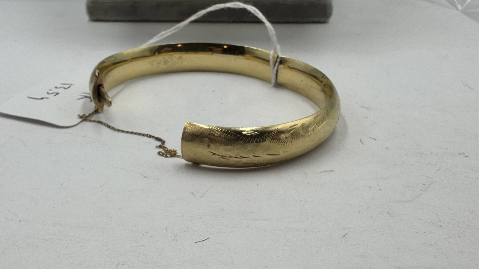 14K GOLD HAND CHASED BANGLE 13.5 GRAM BRACELET - 6