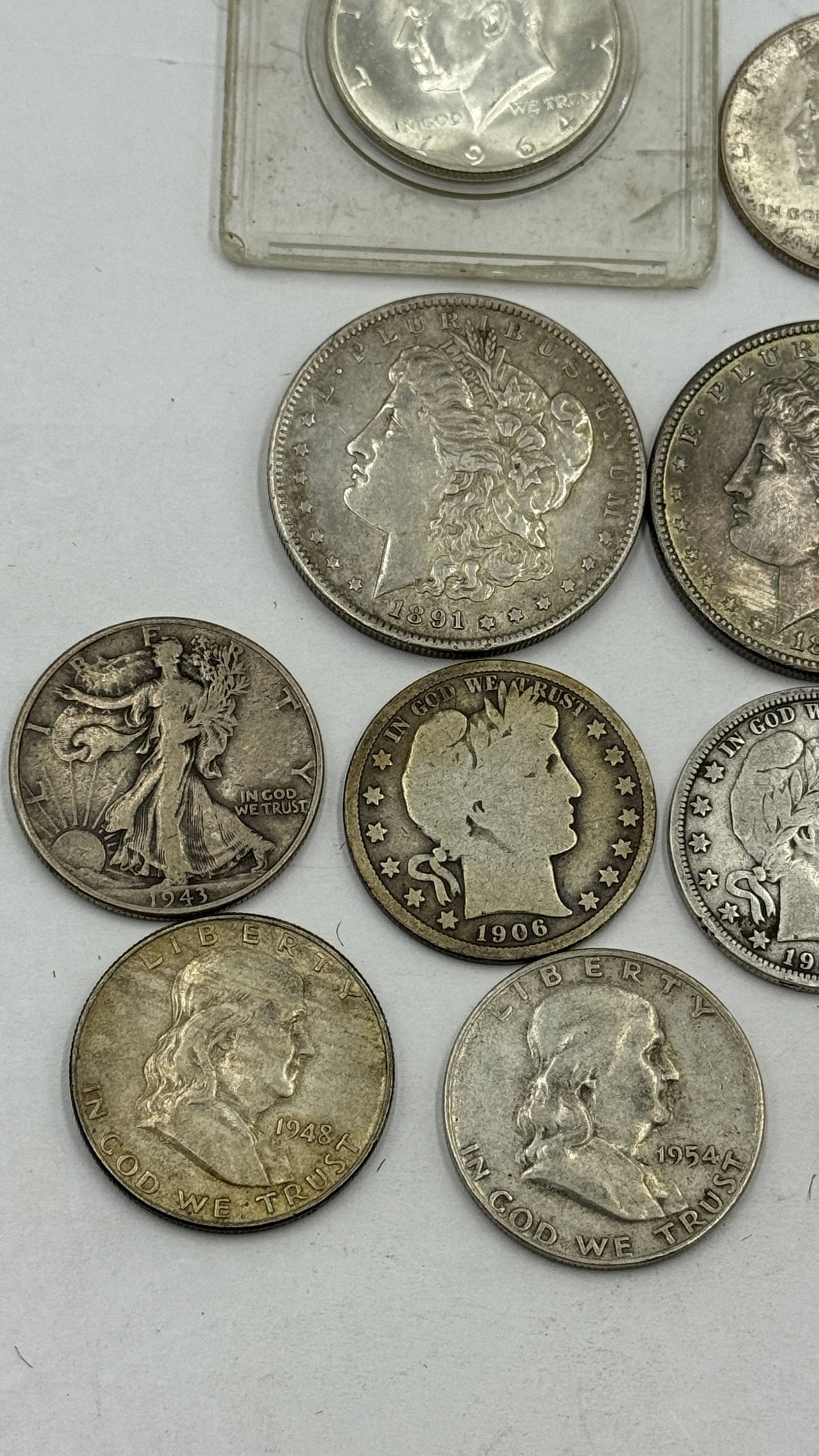 2 MORGAN DOLLARS AND 9 SILVER HALF DOLLARS 5.25 TROY OUNCES - 3