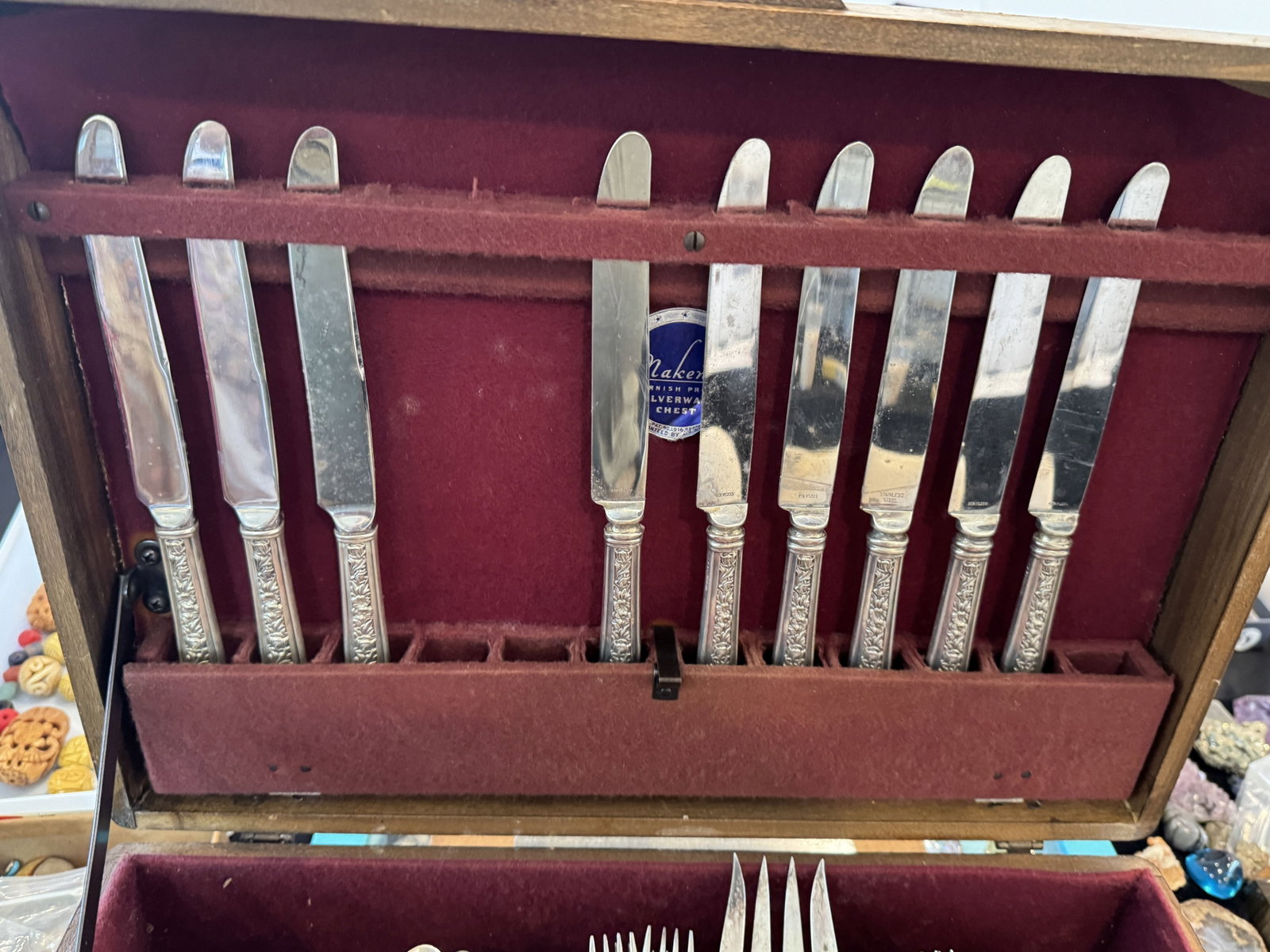 WATSON STERLING SILVER SERVICE IN WINDSOR ROSE PATTERN 47.3 OZT - 3