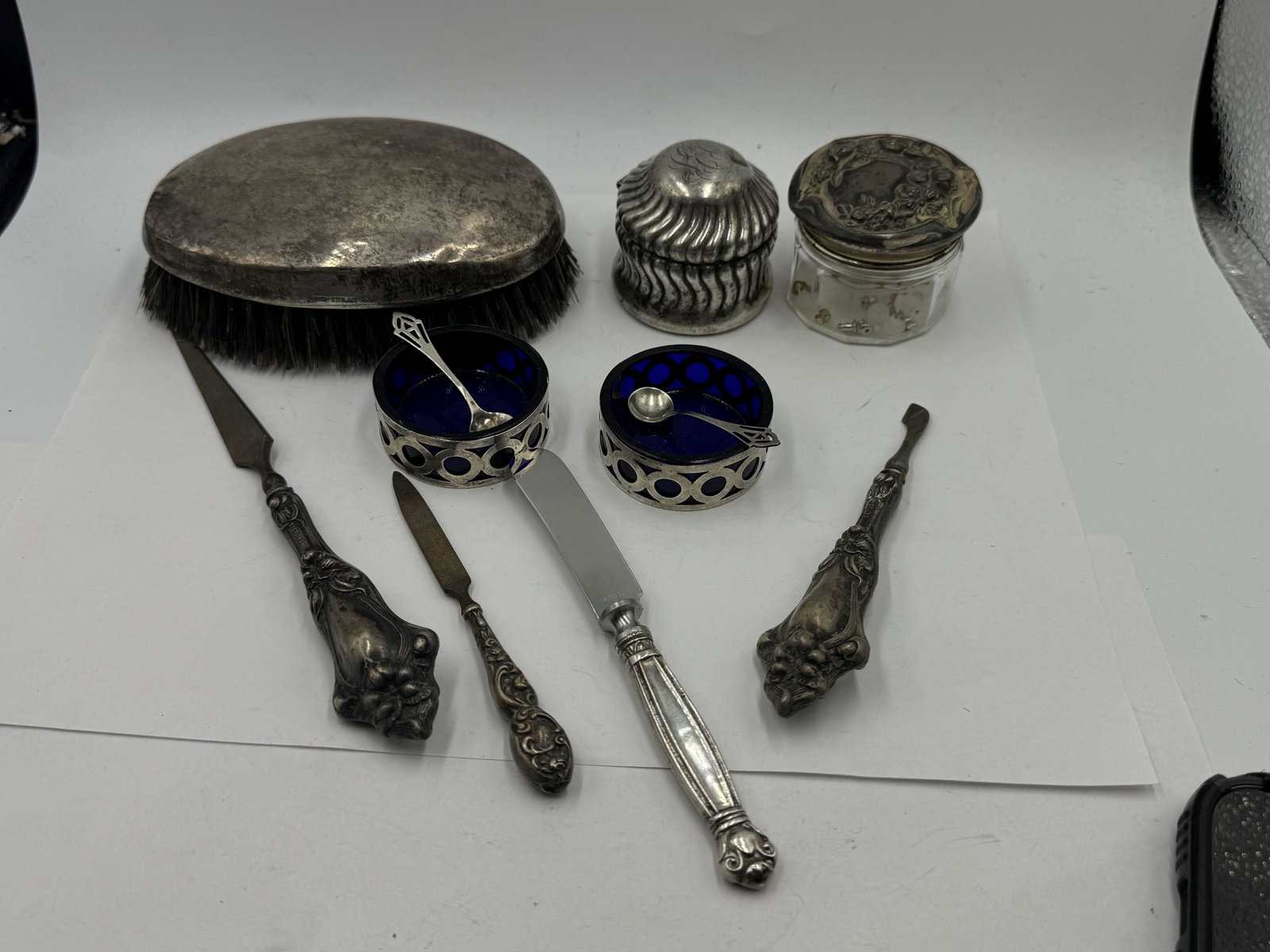LOT OF STERLING SILVER MOUNTED ITEMS (1 of 11)