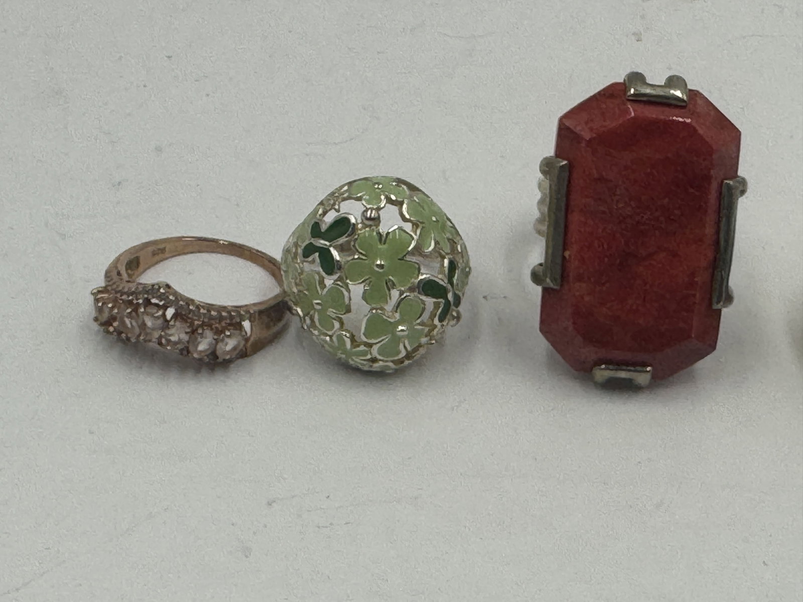 5 STERLING SILVER GEMSTONE RINGS 39 GRAMS - 2