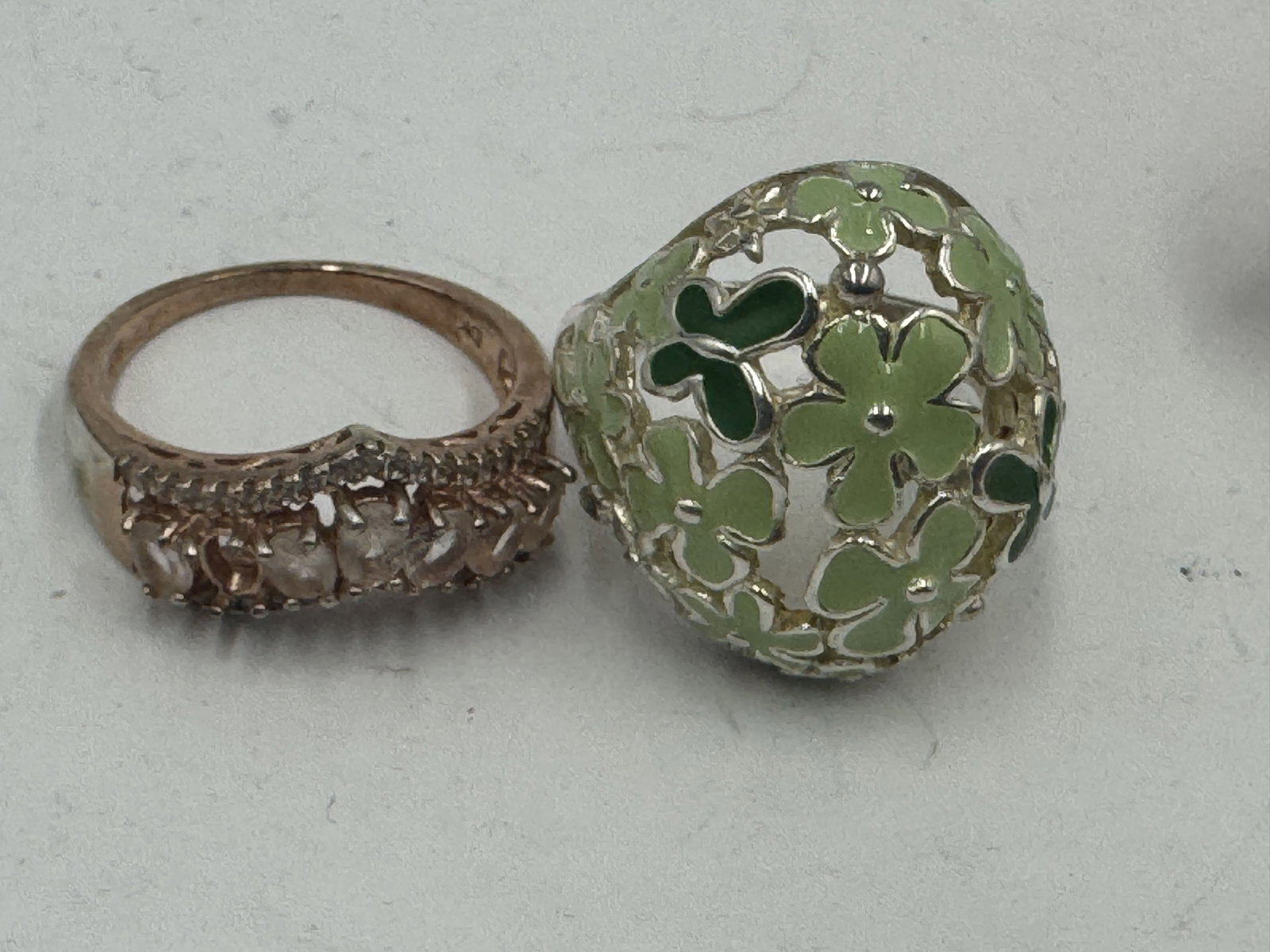 5 STERLING SILVER GEMSTONE RINGS 39 GRAMS - 3