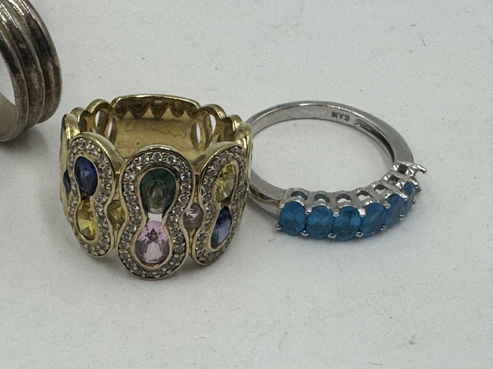 5 STERLING SILVER GEMSTONE RINGS 39 GRAMS - 4