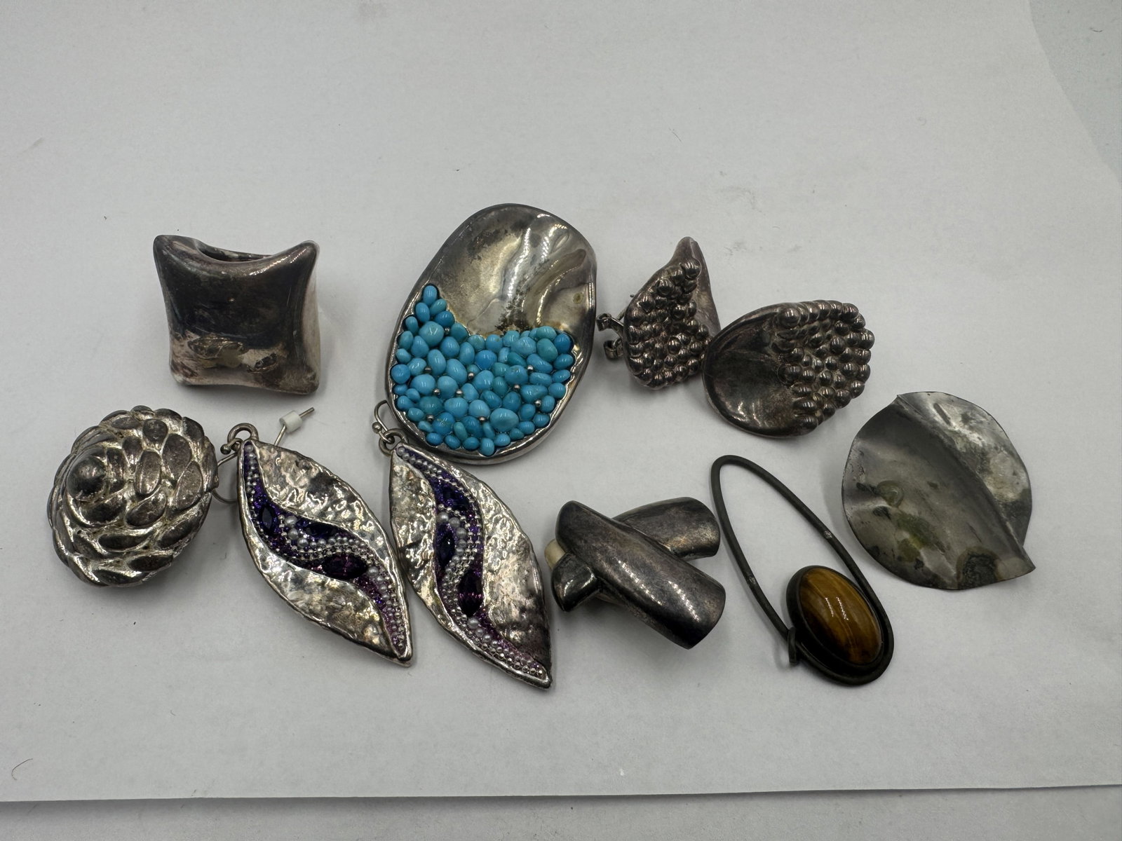 MOSTLY ISRAELI STERLING SILVER CLIP ON EARRINGS (1 of 5)