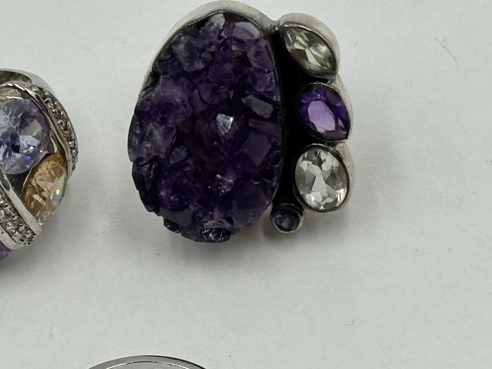 5 STERLING SILVER GEMSTONE RINGS 54 GRAMS - 2