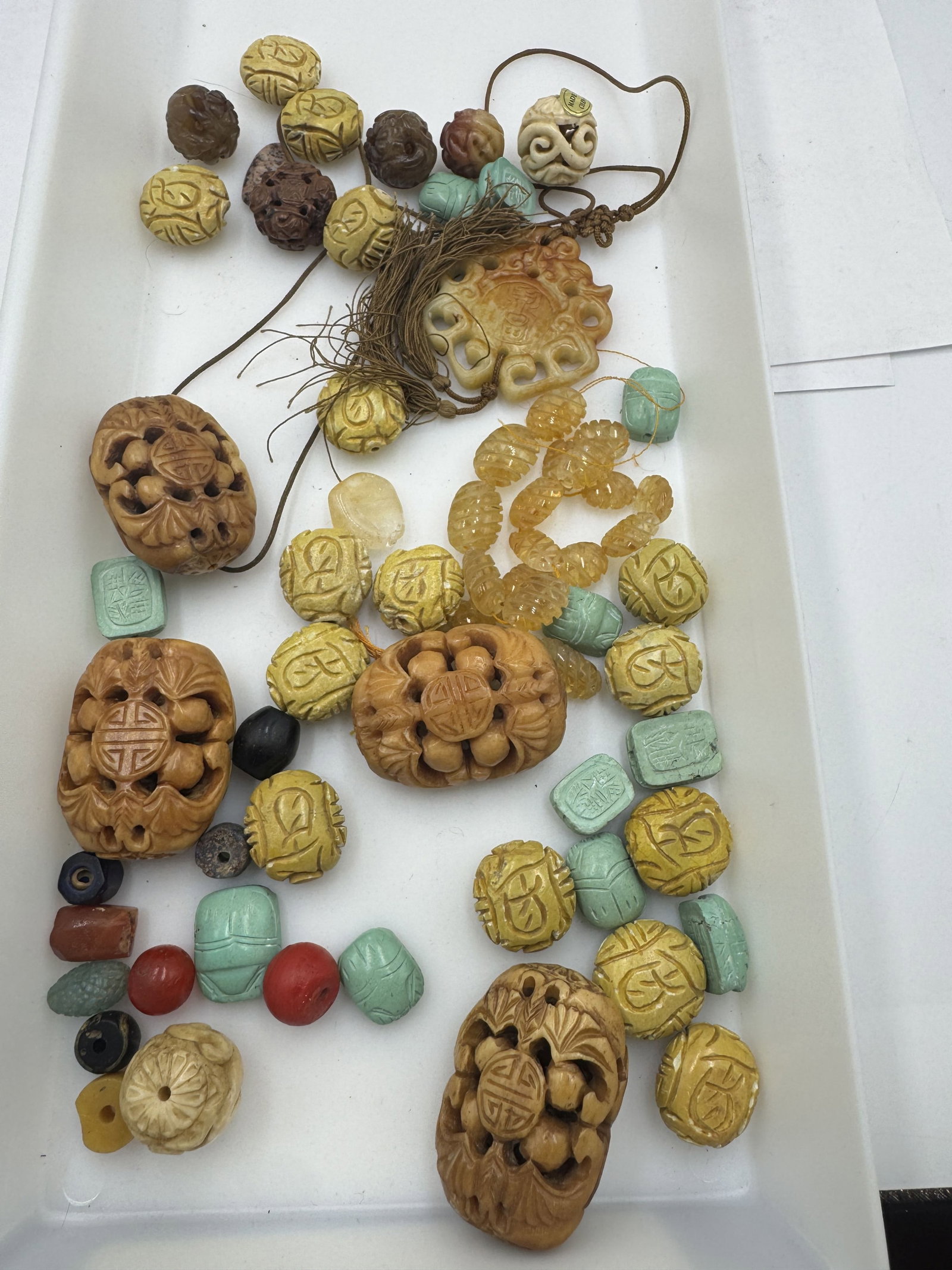 CARVED BEADS AND SCARABS (1 of 3)