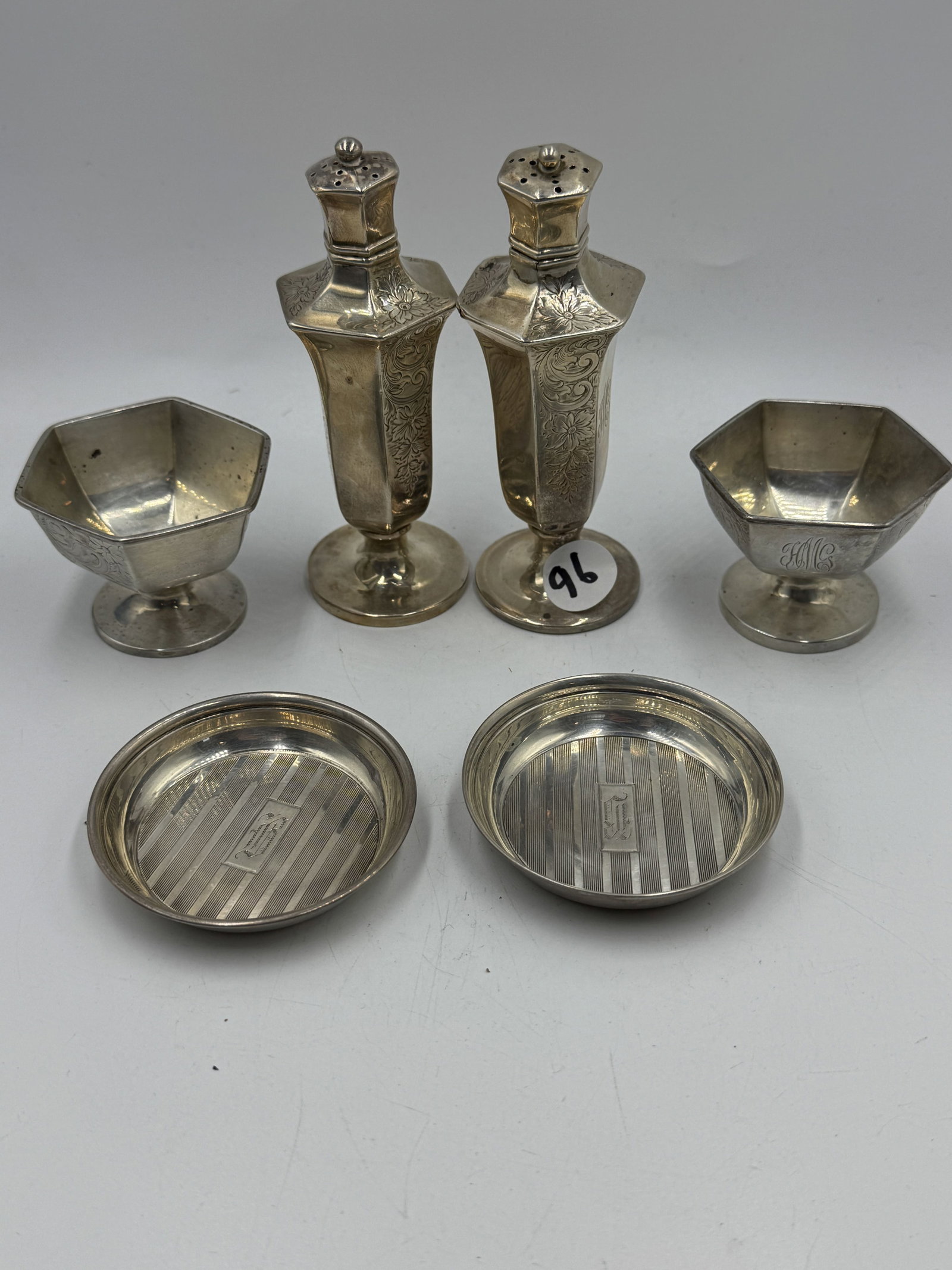 6 PIECES VICTORIAN STERLING SILVER, 6.8 OZT (1 of 5)