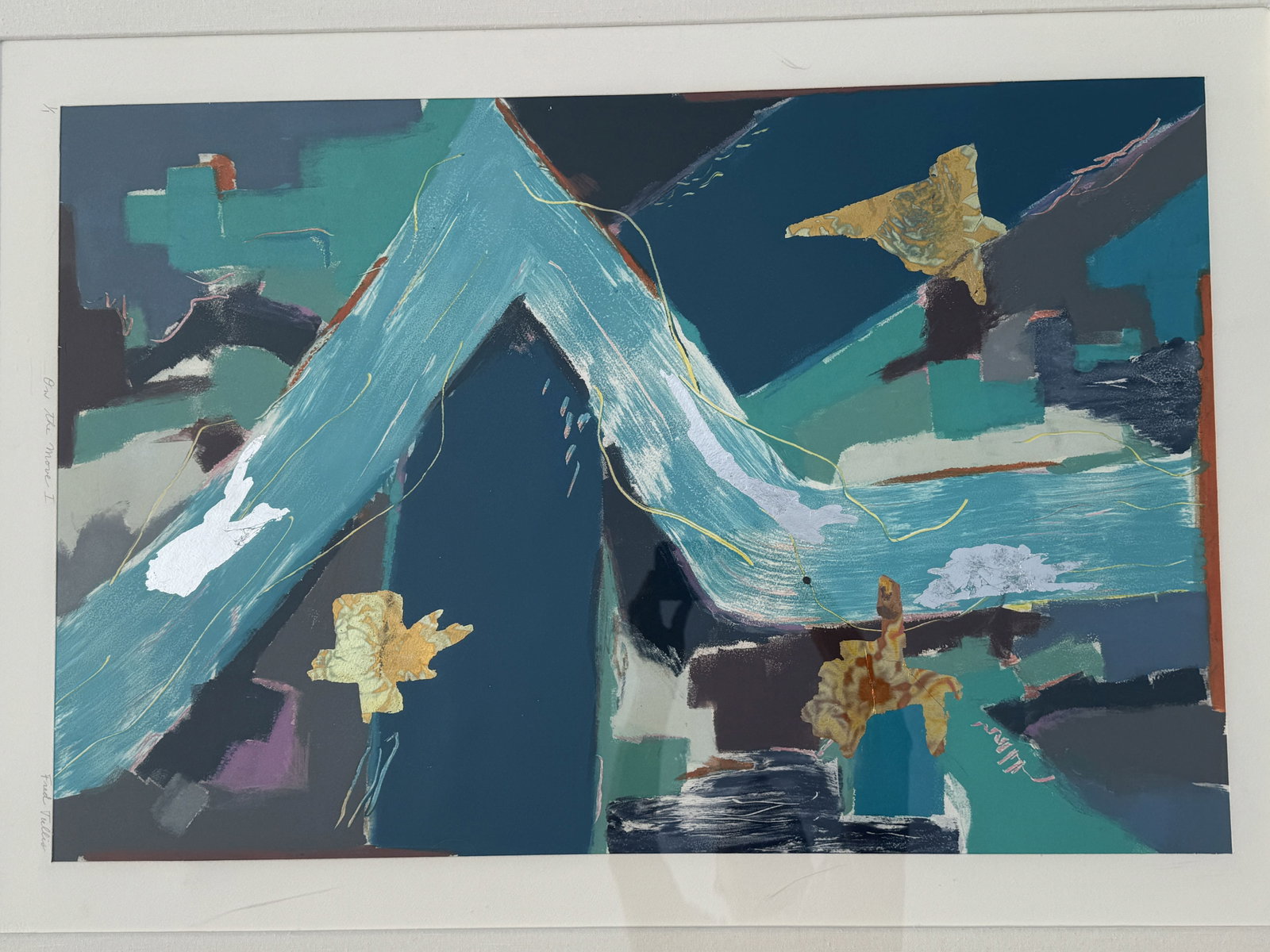 FRED TULLIS, "ON THE MOVE I" , SIGNED MONO PRINT 1/1PRINT 41" X 53" , 24" X 36" SIGHT - 3