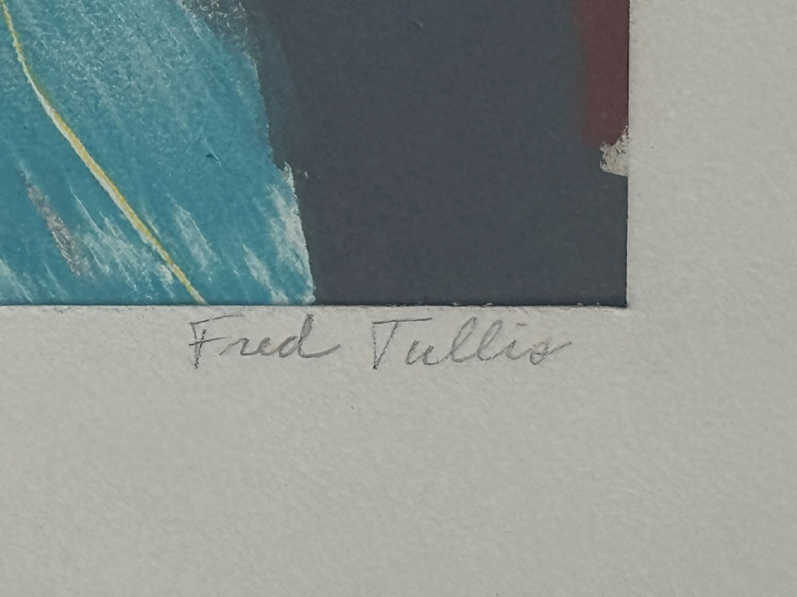 FRED TULLIS, "ON THE MOVE I" , SIGNED MONO PRINT 1/1PRINT 41" X 53" , 24" X 36" SIGHT - 4