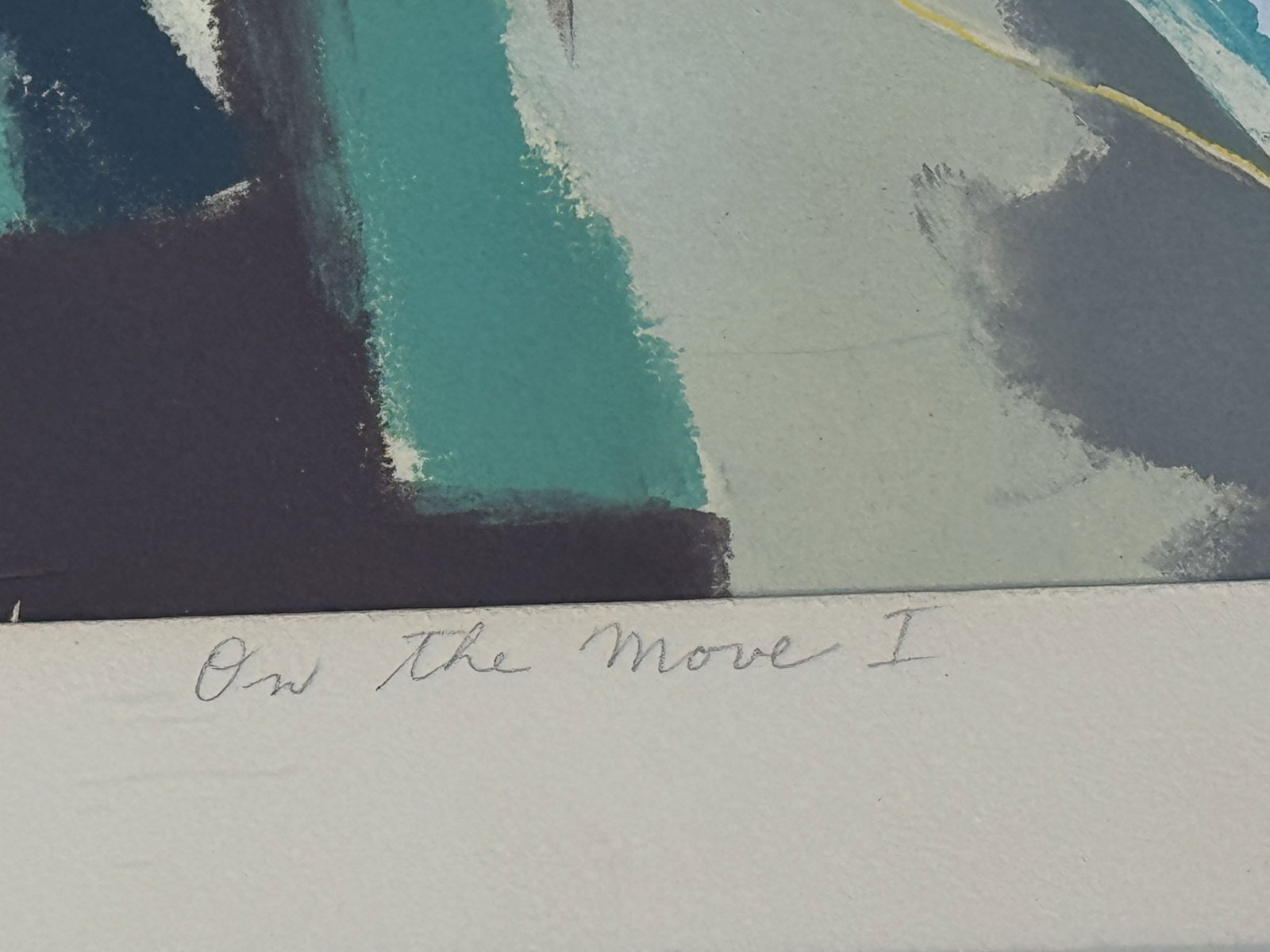 FRED TULLIS, "ON THE MOVE I" , SIGNED MONO PRINT 1/1PRINT 41" X 53" , 24" X 36" SIGHT - 5