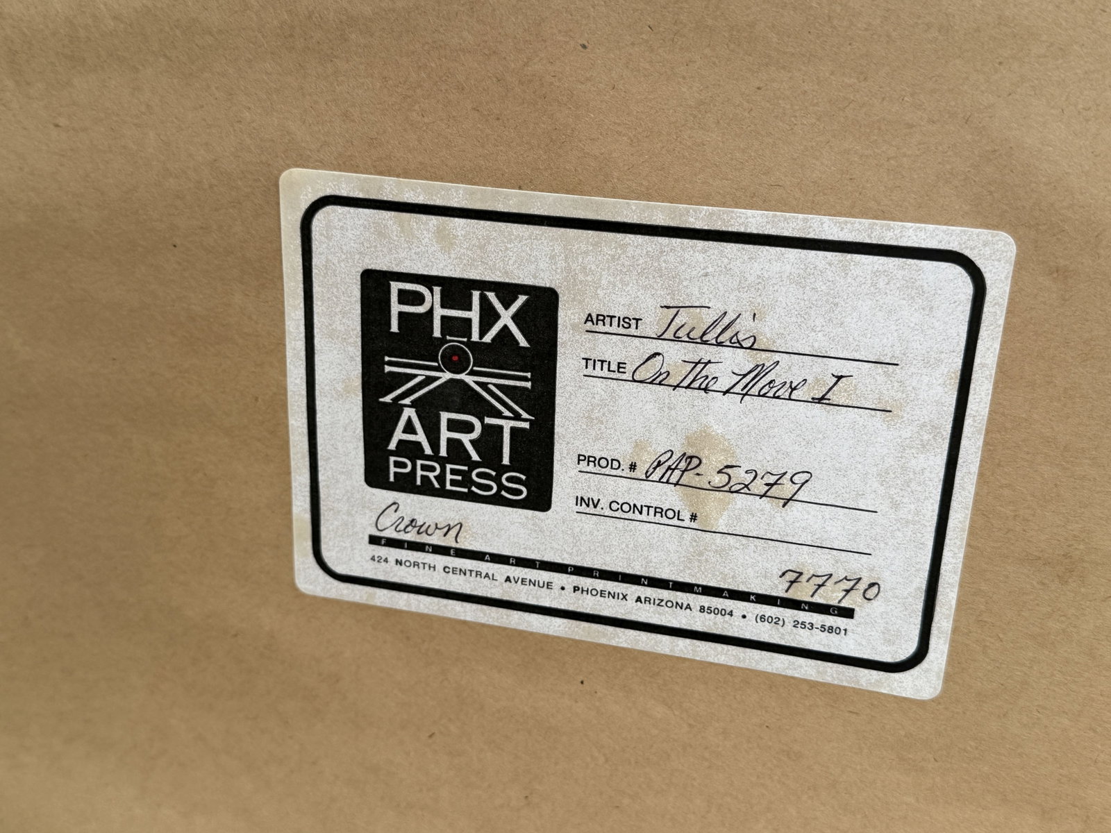 FRED TULLIS, "ON THE MOVE I" , SIGNED MONO PRINT 1/1PRINT 41" X 53" , 24" X 36" SIGHT - 9