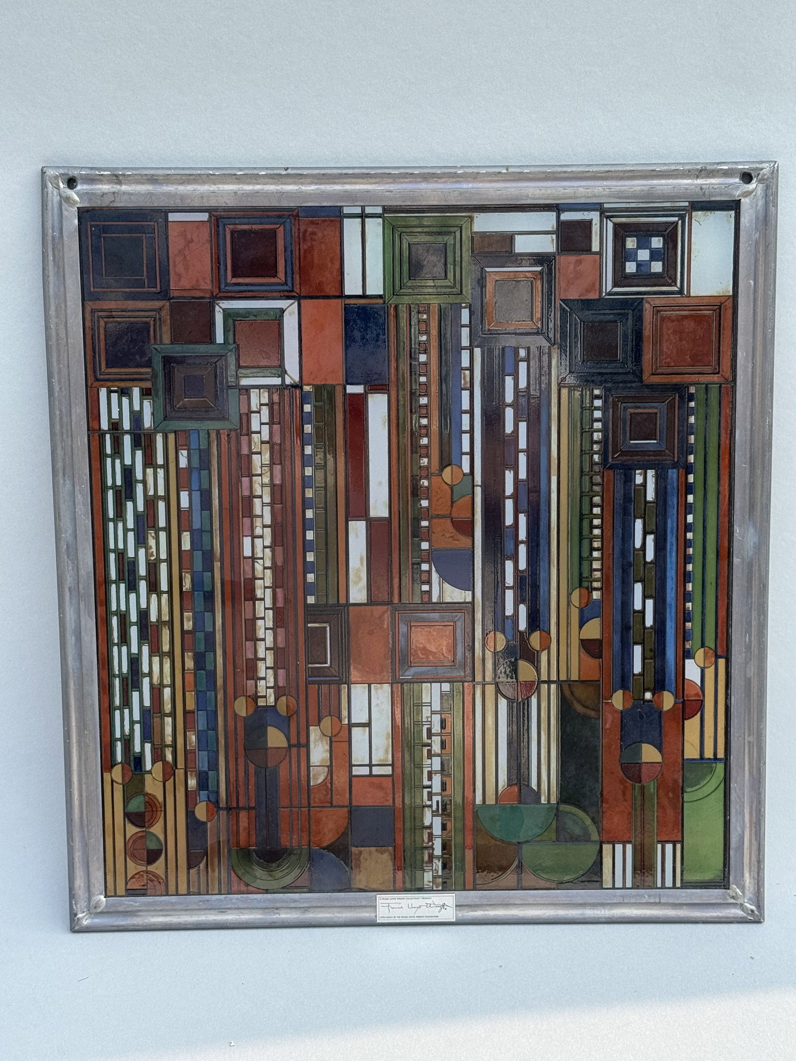 FRANK LLOYD WRIGHT STAINED GLASS PANEL - 2