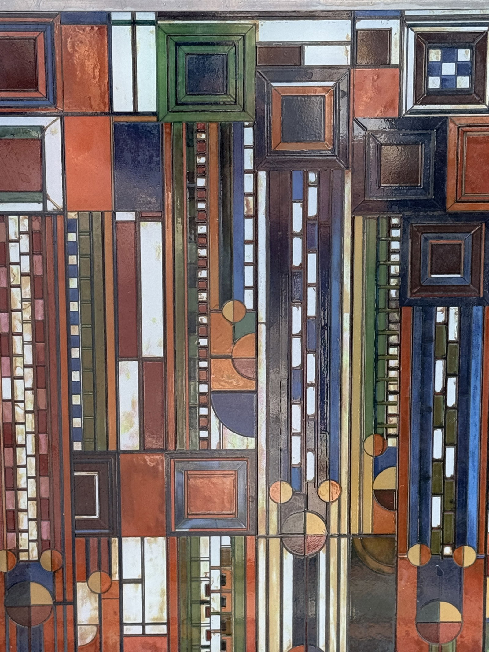 FRANK LLOYD WRIGHT STAINED GLASS PANEL - 3
