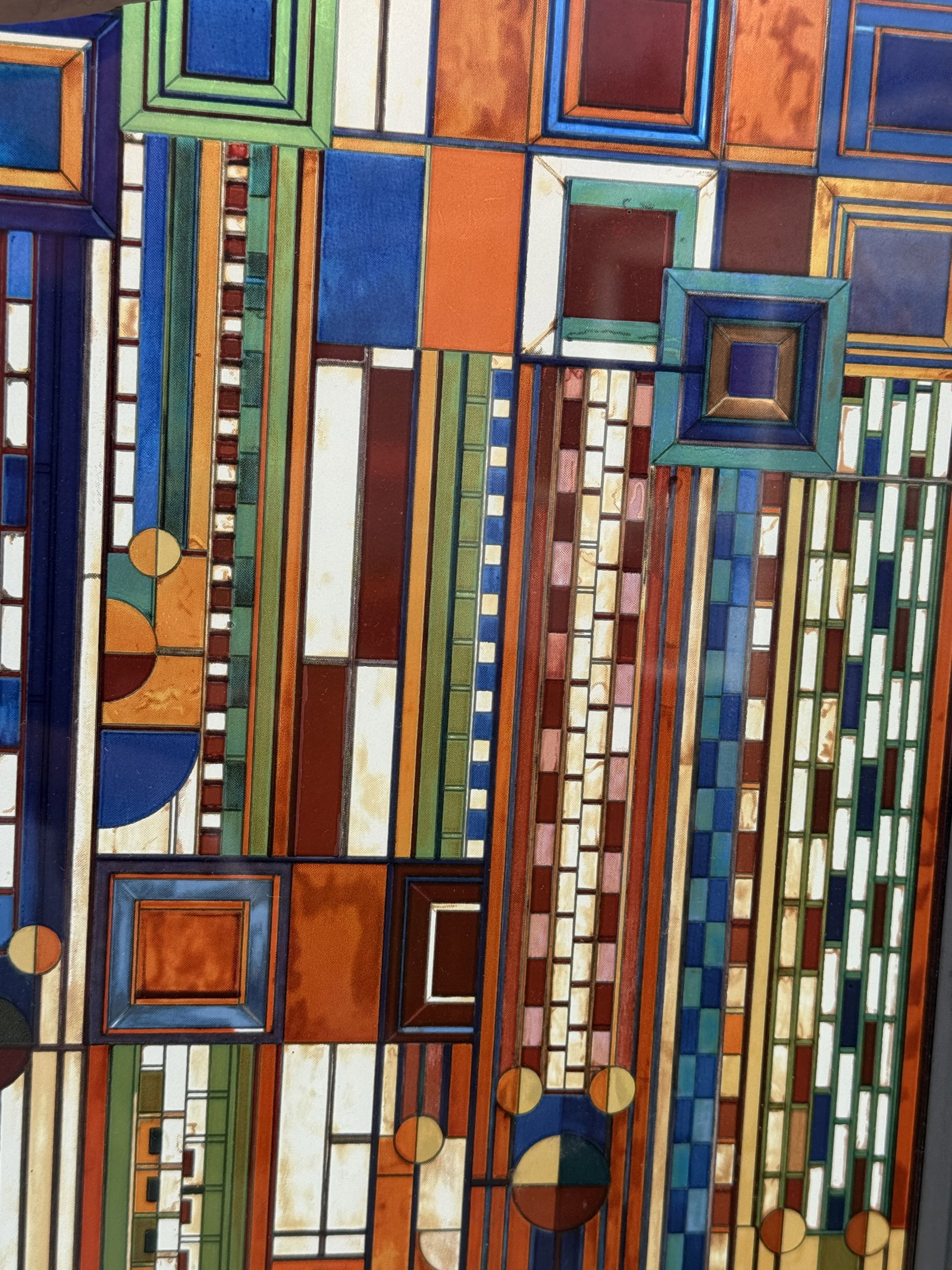 FRANK LLOYD WRIGHT STAINED GLASS PANEL - 8