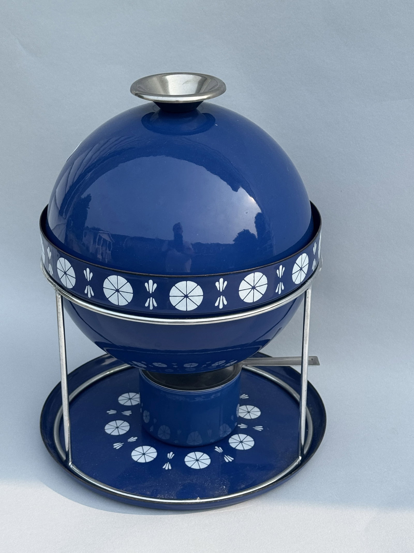 CATHERINE HOLM NAVY BLUE FONDUE POT COMPLETE NEVER USED (1 of 5)