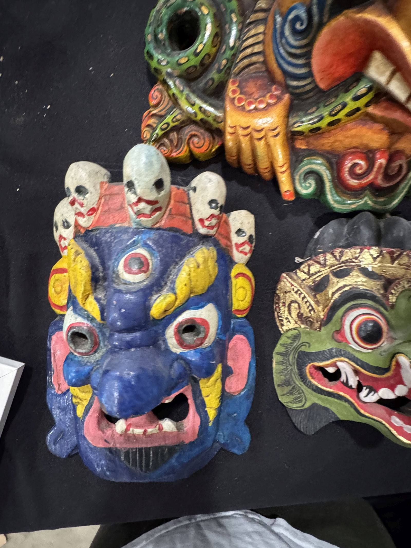 4 THAI CARVED MASKS 20" X 16" - 3
