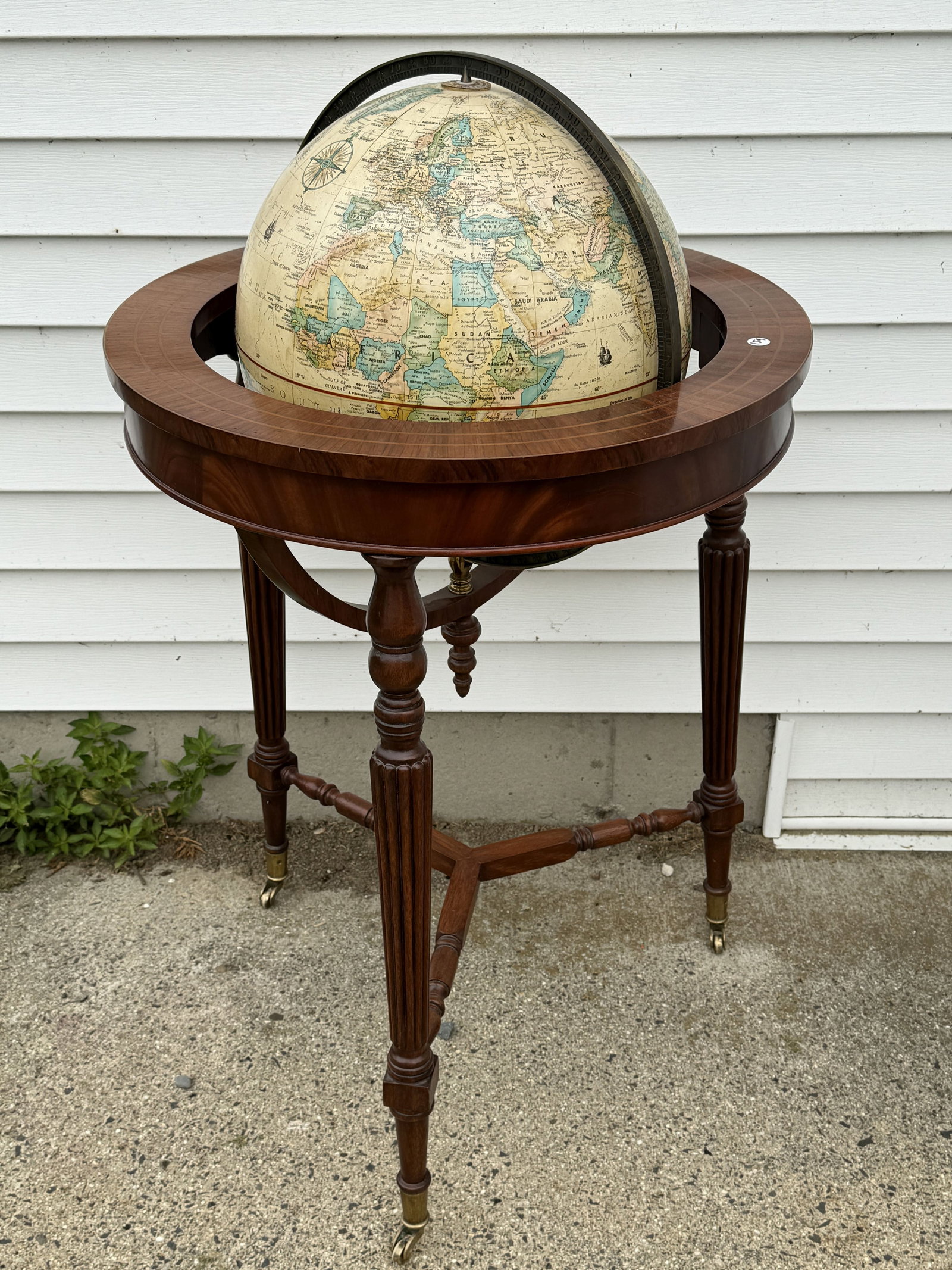 MIDCENTURY GLOBE IN MAHOGANY STAND (1 of 8)