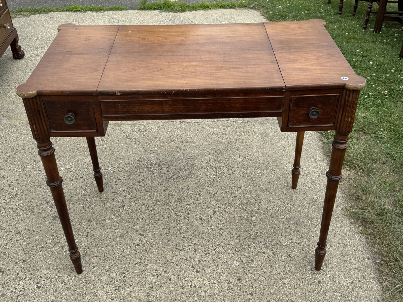 1940S MAHOGANY GAME TABLE CHESS AND CHECKERS (1 of 6)